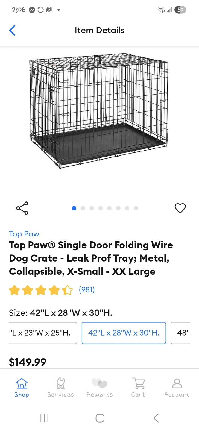 Top Paw Folding Wire Dog Crate - XX Large - photo 2