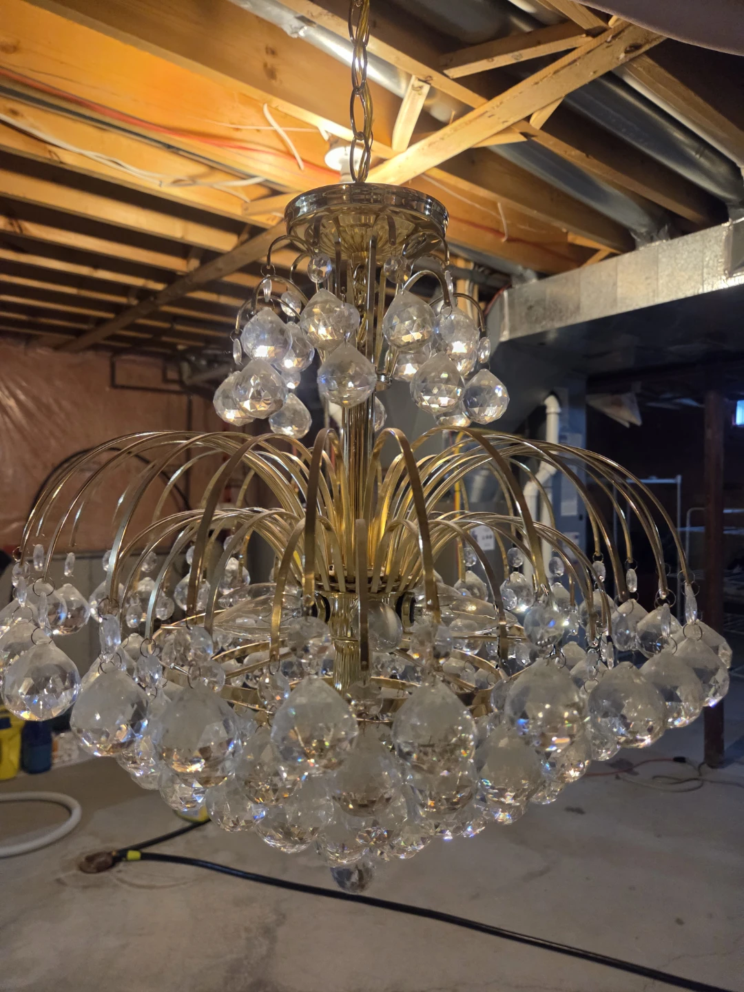 Gold Chandelier with Crystal Pendants - photo 4