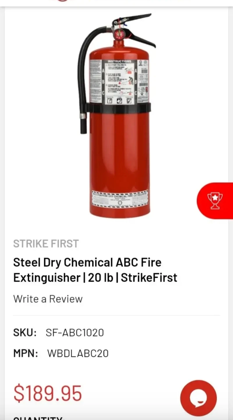 Strike First Steel Dry Chemical ABC Fire Extinguisher | 20 lb - photo 2