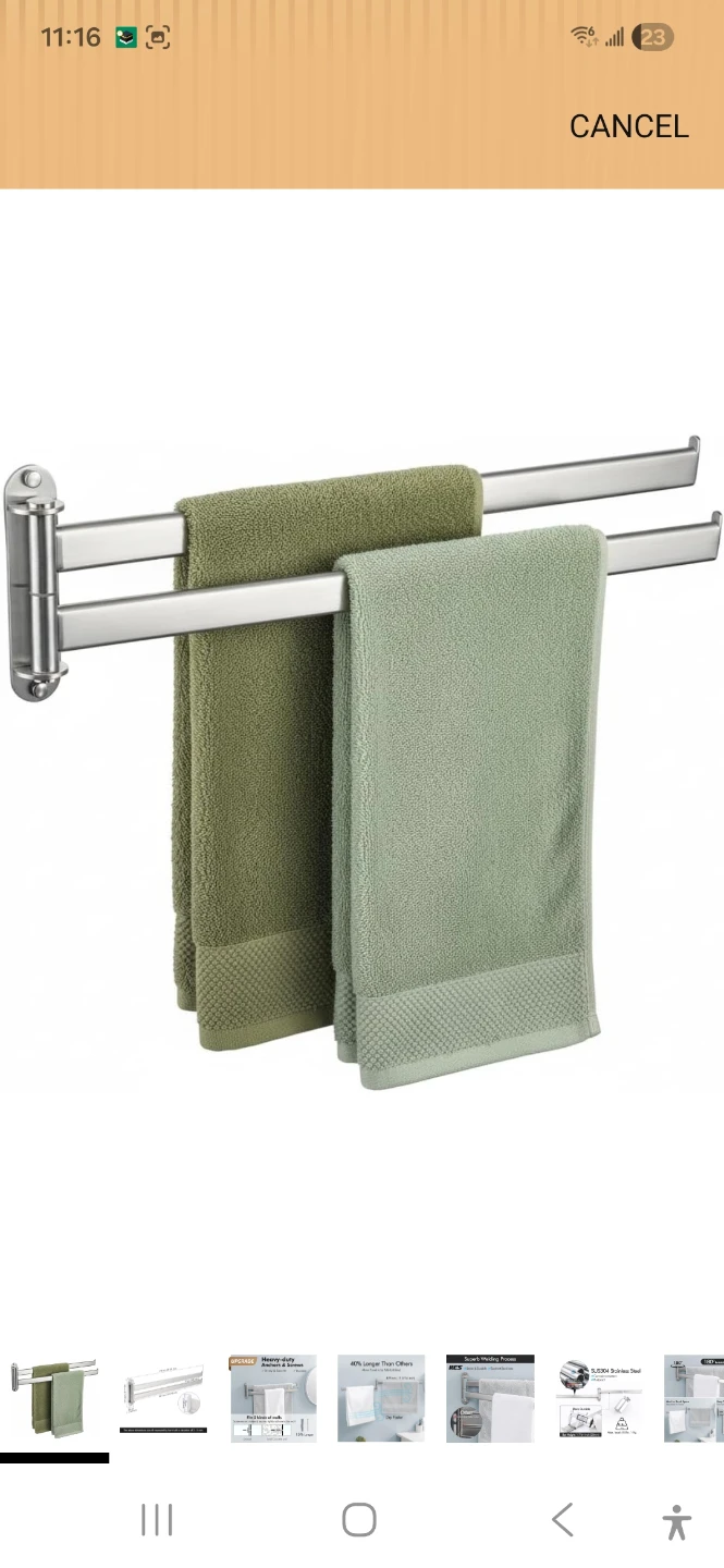KES 2-Bar Swivel Towel Rack