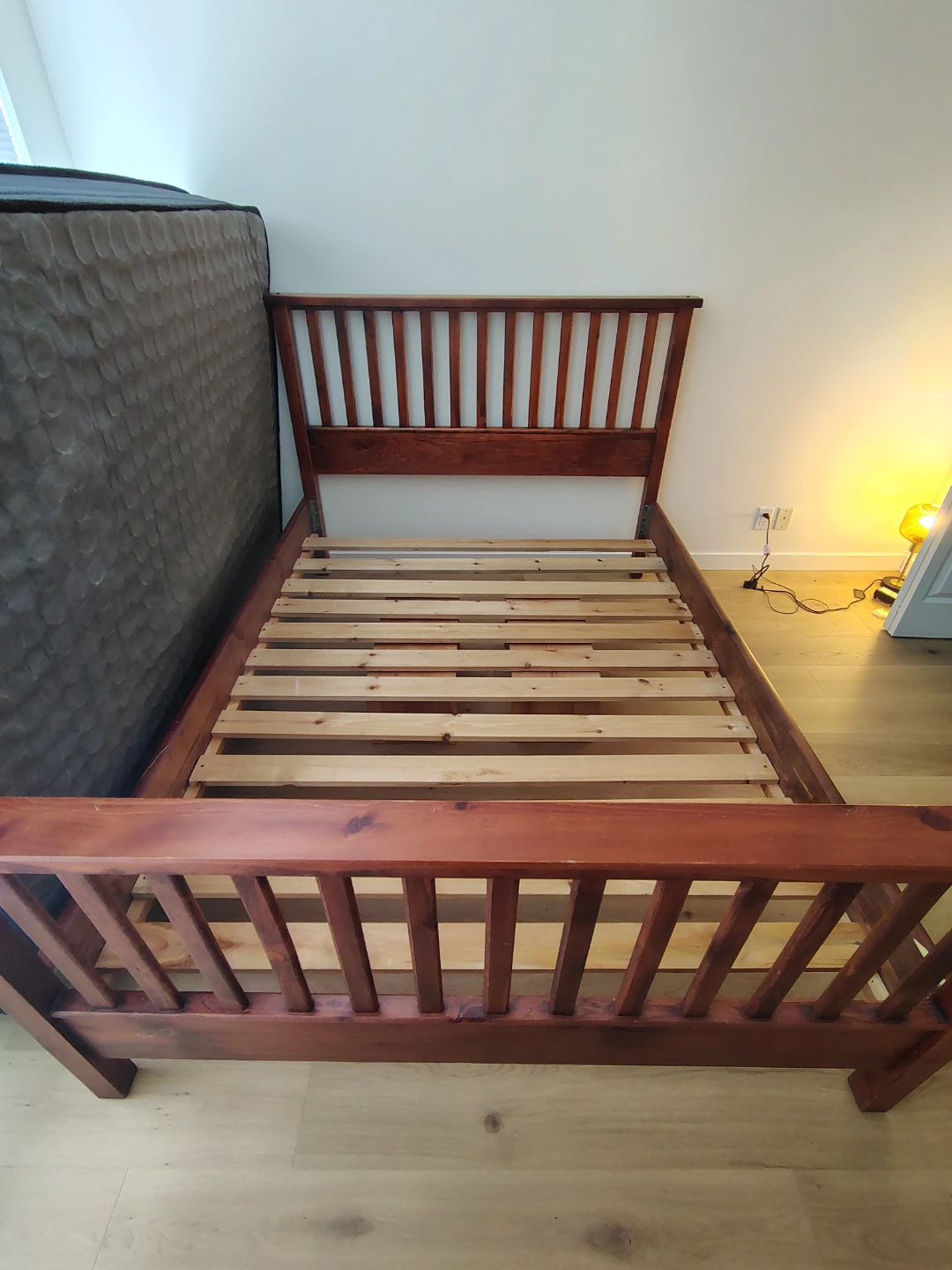 Wooden Bed Frame - Dark Brown - photo 2