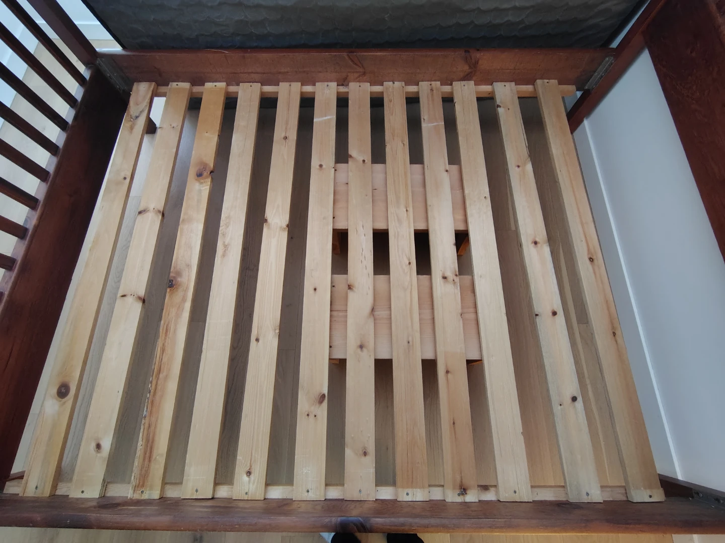 Wooden Bed Frame - Dark Brown - photo 4