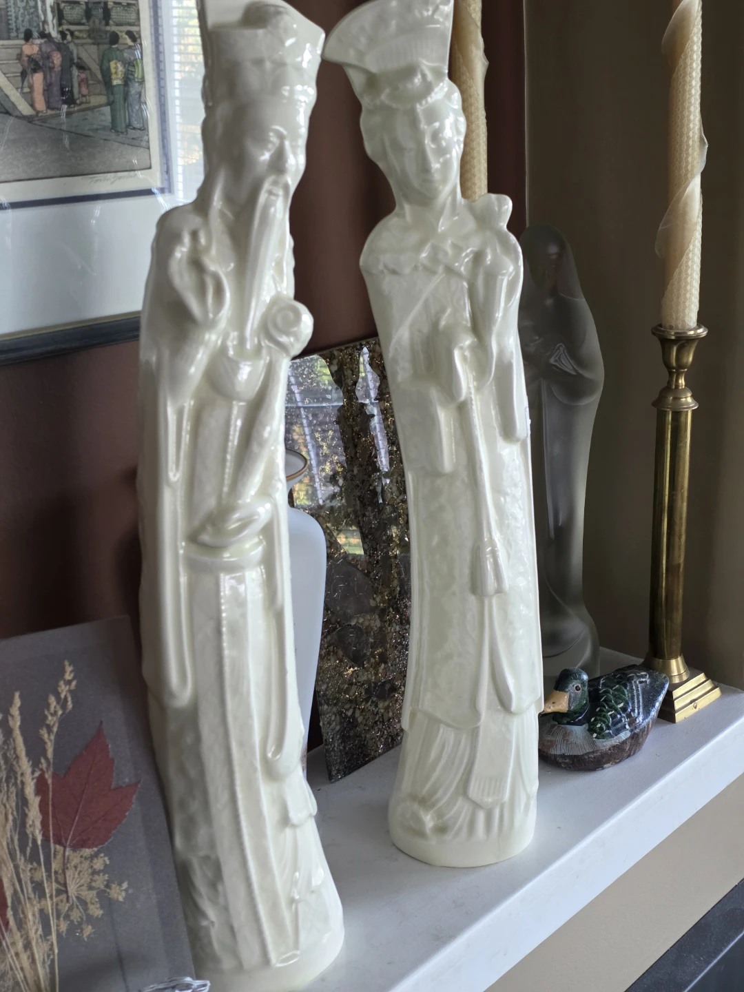 Vintage Porcelain Emperor and Empress 21"