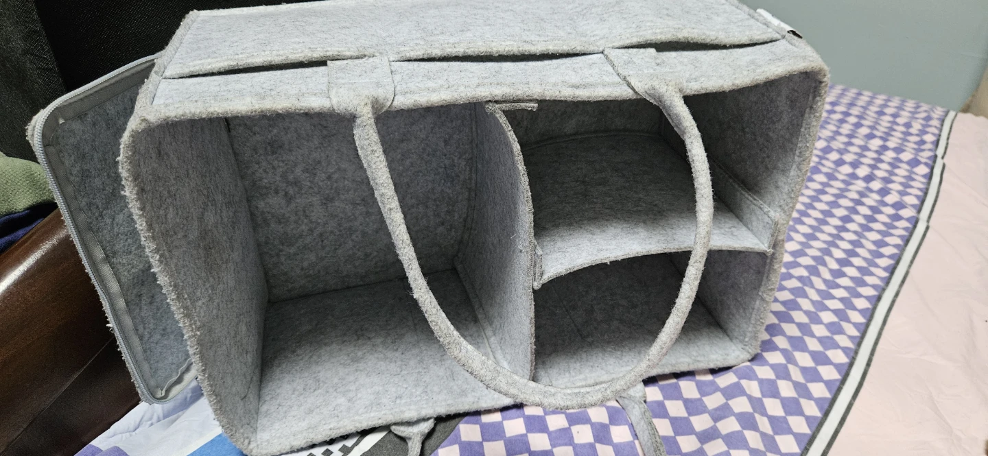 Grey Felt Organizer Bag with Handles - photo 2