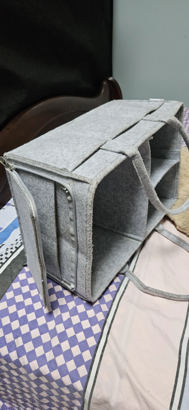 Grey Felt Organizer Bag with Handles - photo 3