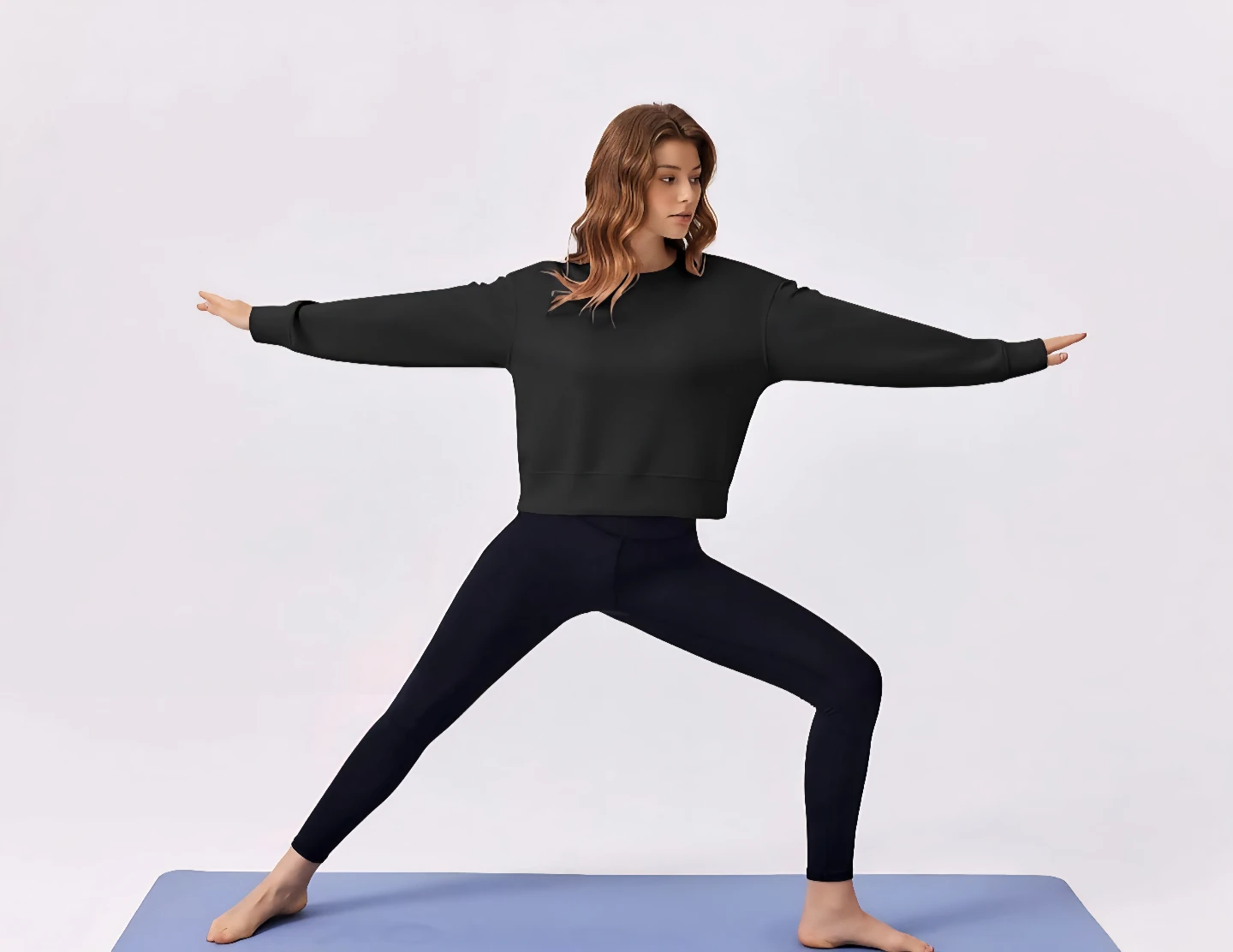 Pinspark Black Cropped Crewneck Sweatshirt Oversized - photo 5