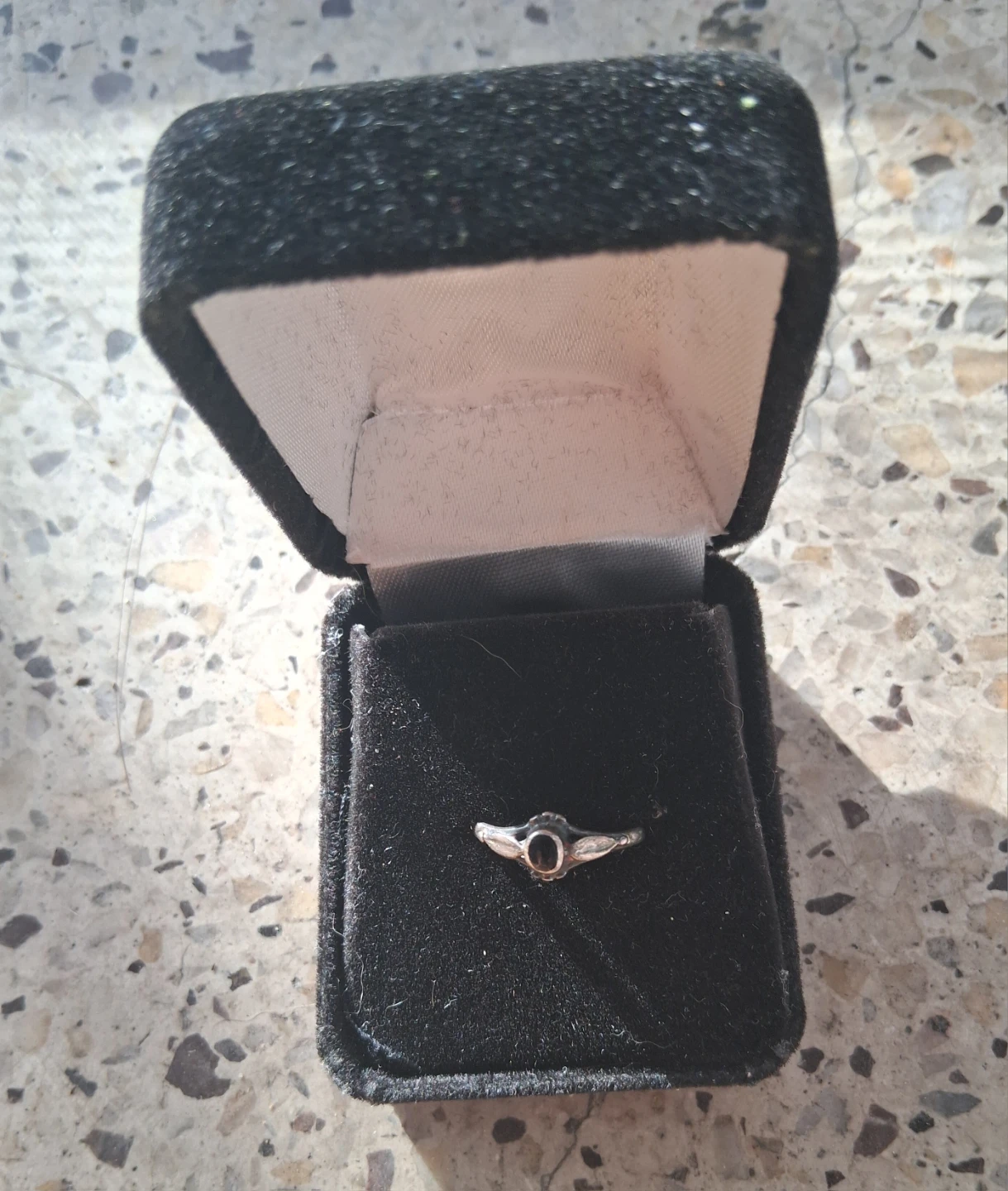 Sterling Silver Ring with Black Stone - photo 2