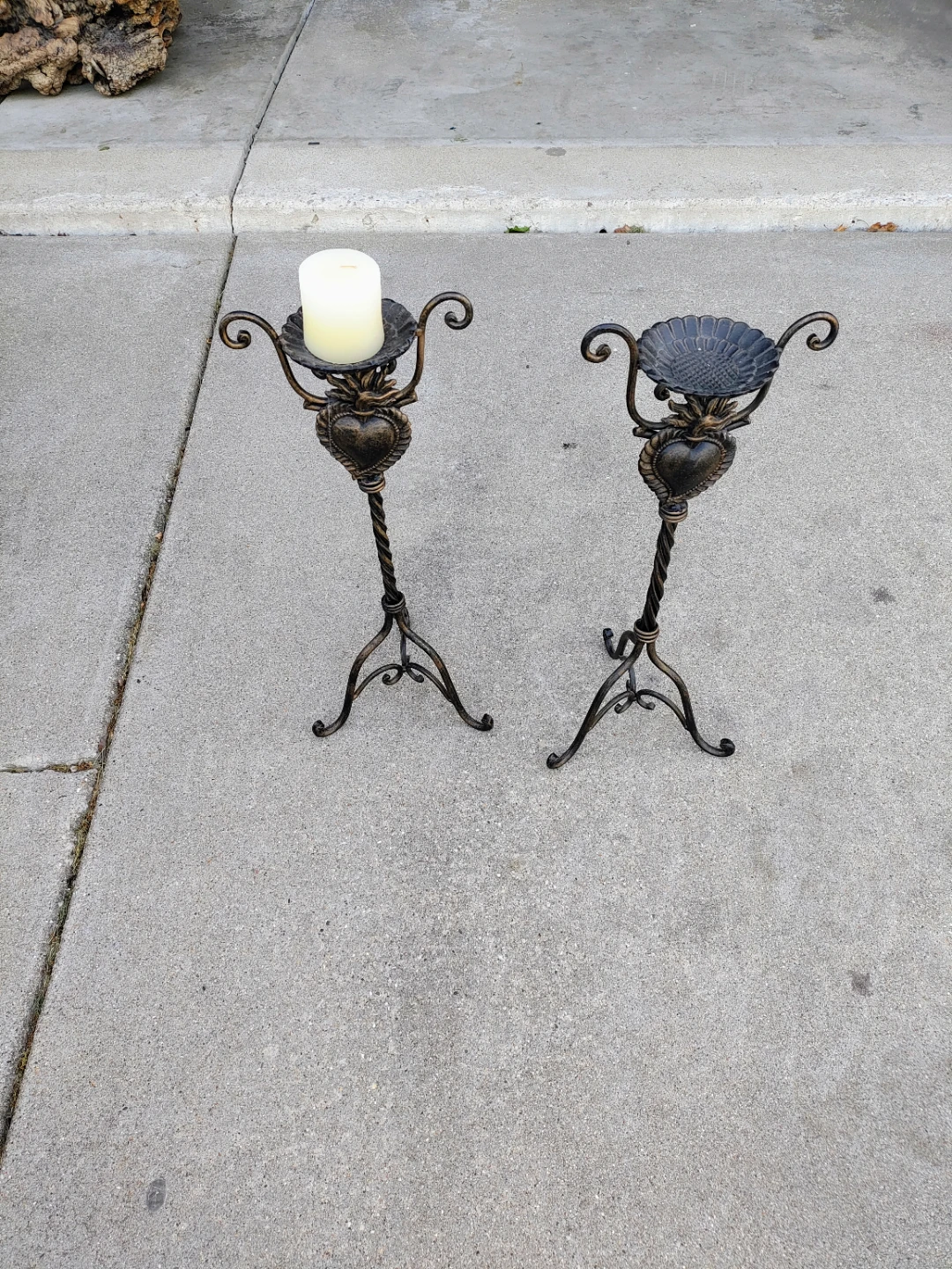Decorative Wrought Iron Style Candle Holders – Set of 2