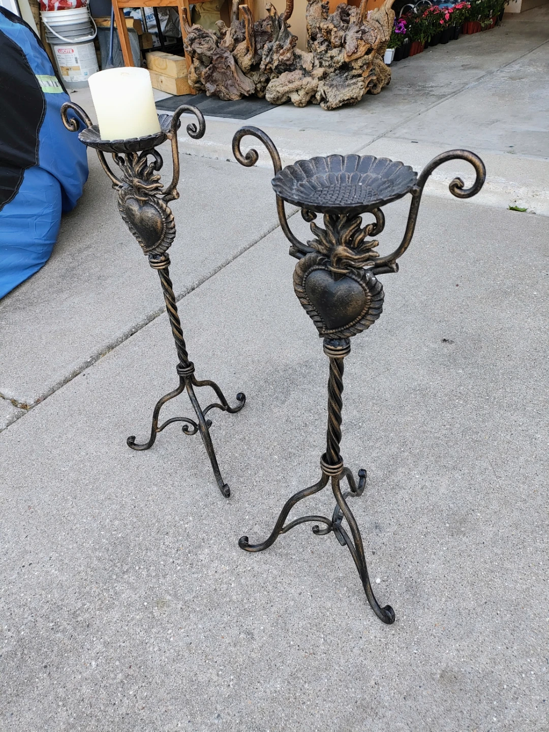 Decorative Wrought Iron Style Candle Holders – Set of 2 - photo 4