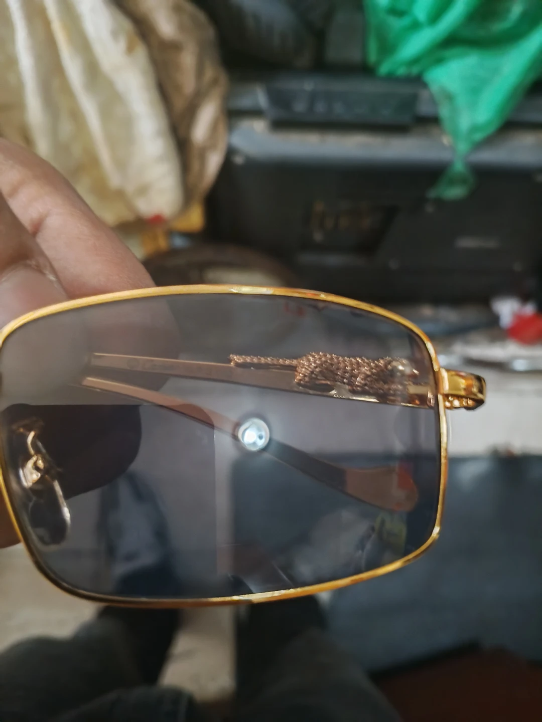 Cartier Sunglasses - Gold Frame, Leopard Detail - photo 5