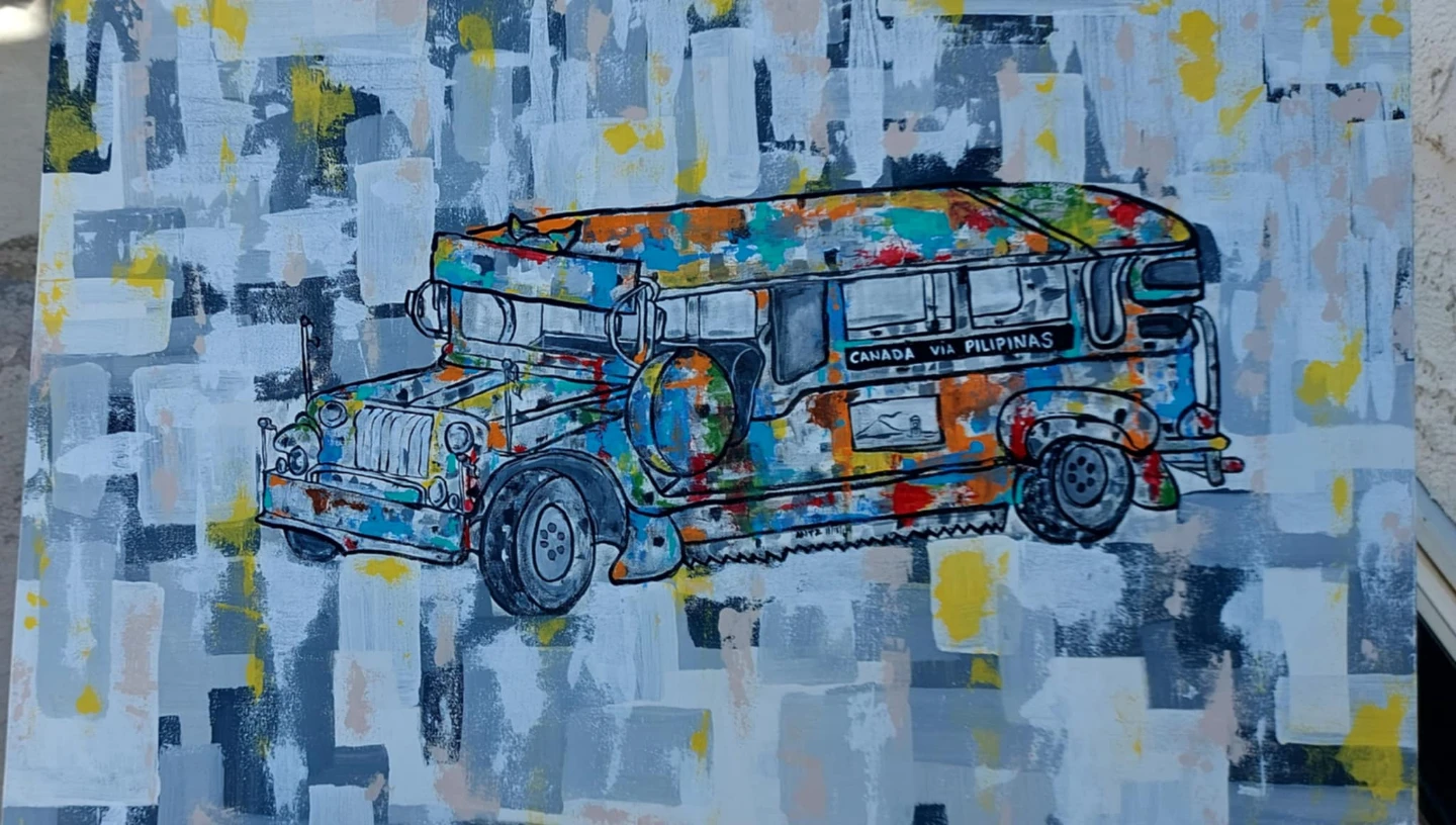 Painting of a colourful Jeepney - photo 2