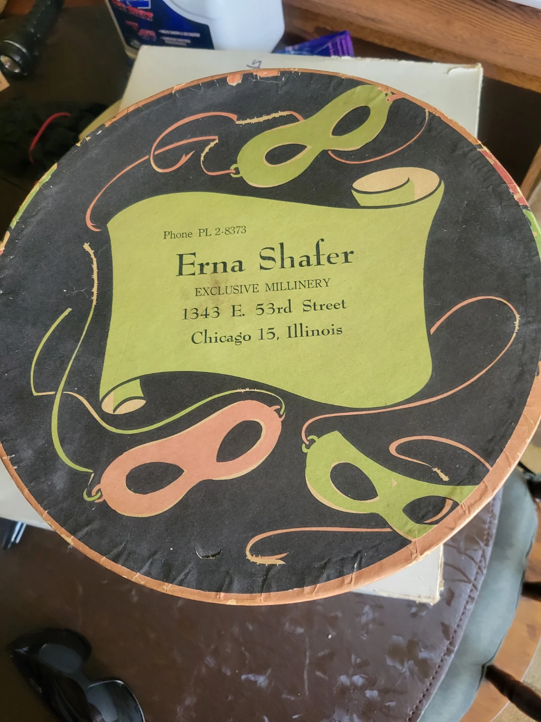 Erna Shafer Millinery Hat Box