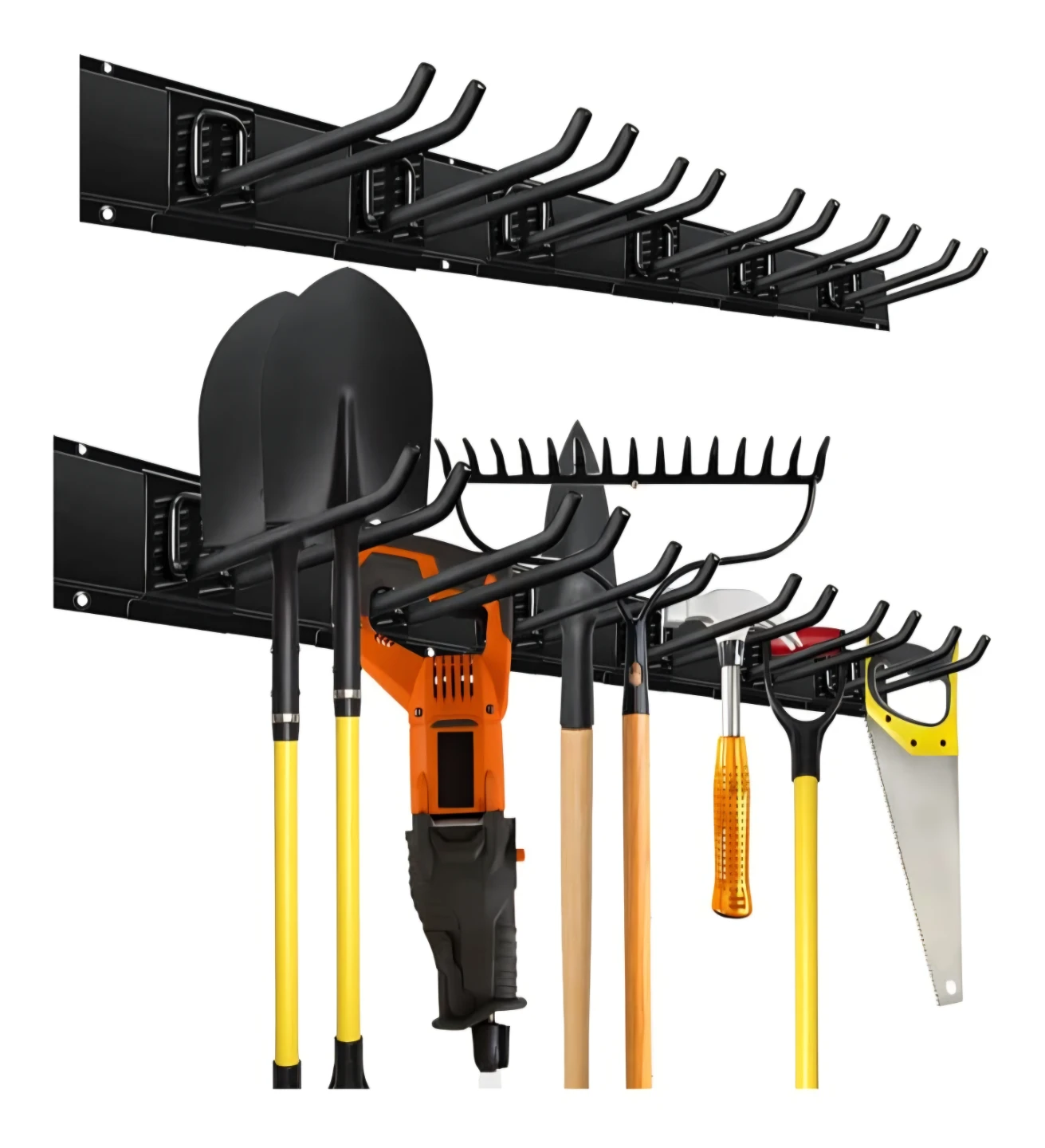 Heavy Duty Garage Storage Hook Set - 3 Racks, 6 Hooks