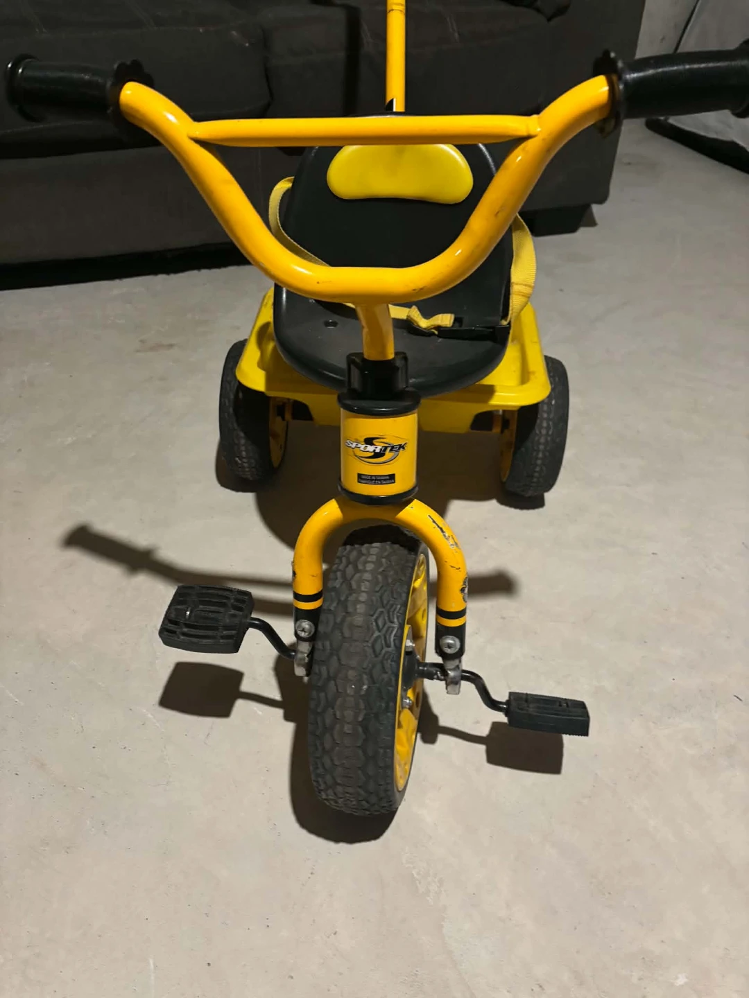 Yellow Kid's Tricycle with Wagon