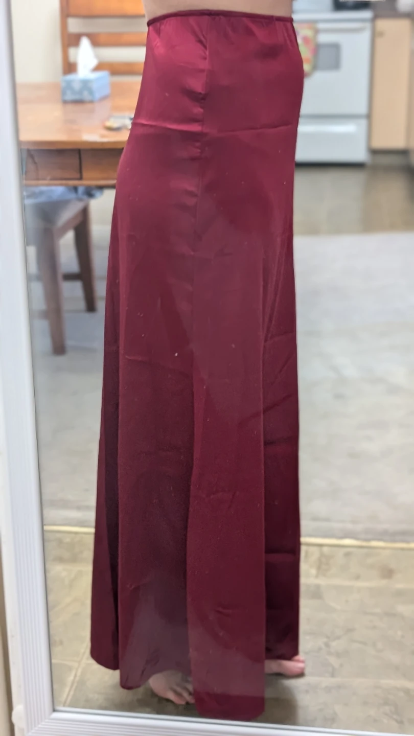 Burgundy Satin Maxi Skirt, olive satin maxi skirt - photo 4