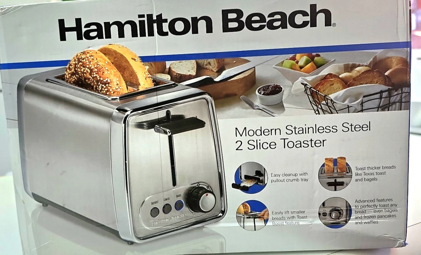 Hamilton Beach Modern Stainless Steel 2 Slice Toaster