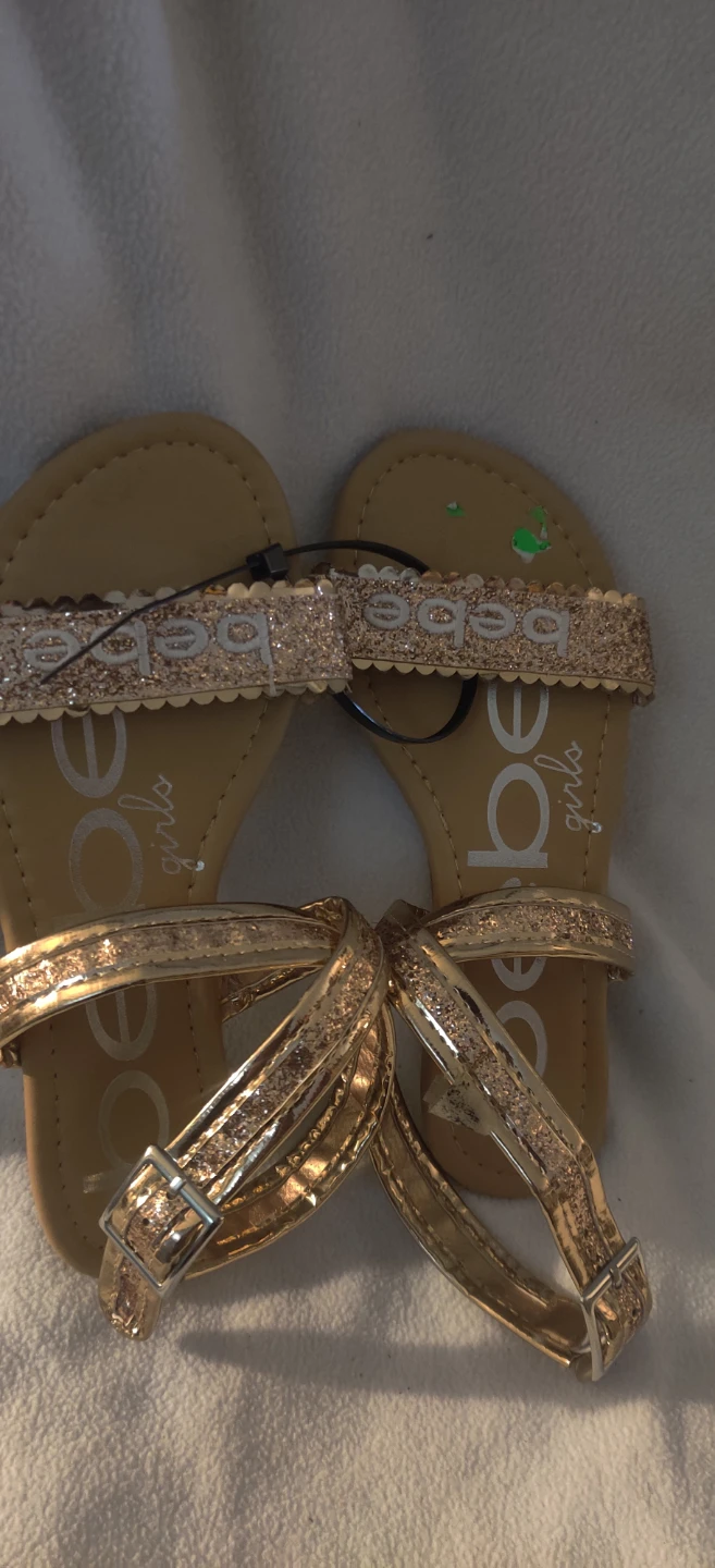 Bebe Girls Gold Glitter Sandals size 1