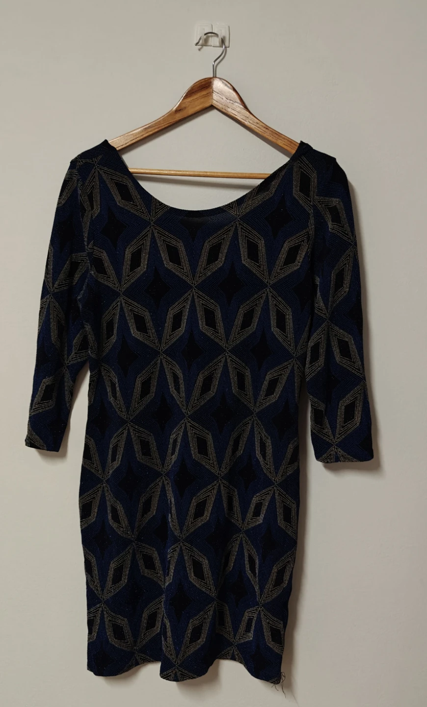 Women's Geometric Print 3/4 Sleeve Dress