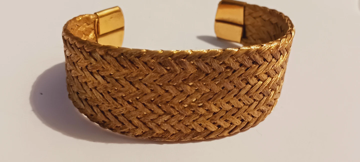 Pretty Gold Tone Woven Cuff Bracelet - photo 4