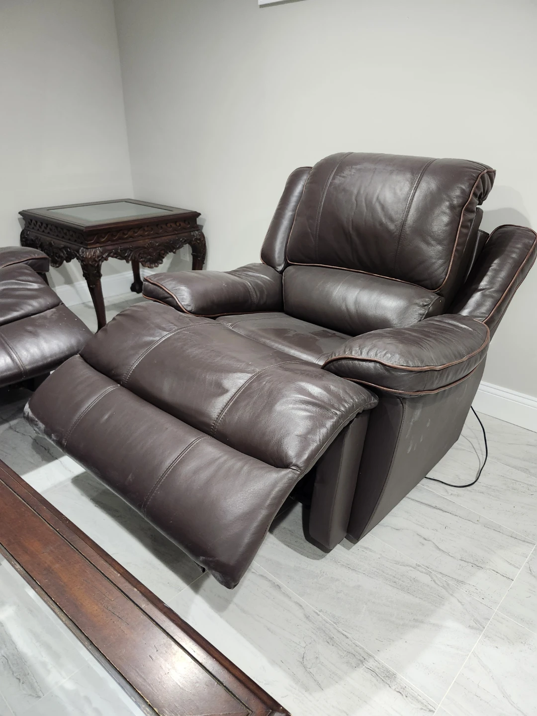 Leather Recliner Sofa and Chair Set - photo 3