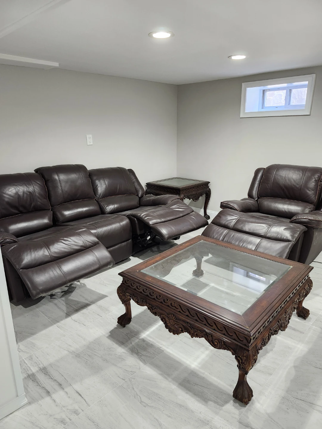 Leather Recliner Sofa and Chair Set