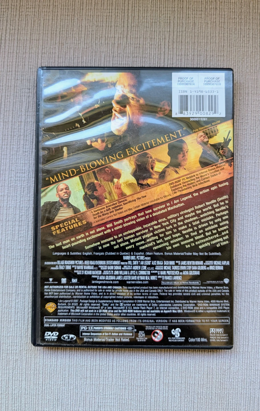 I Am Legend DVD Full-Screen Edition Movie - photo 2