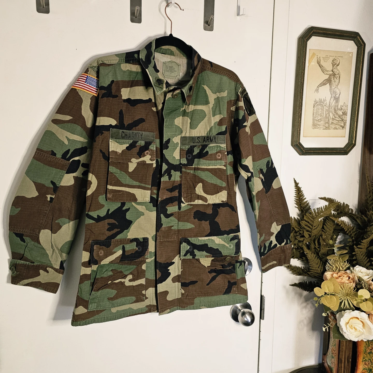 Vintage U.S. Army Woodland Camo BDU Jacket Small