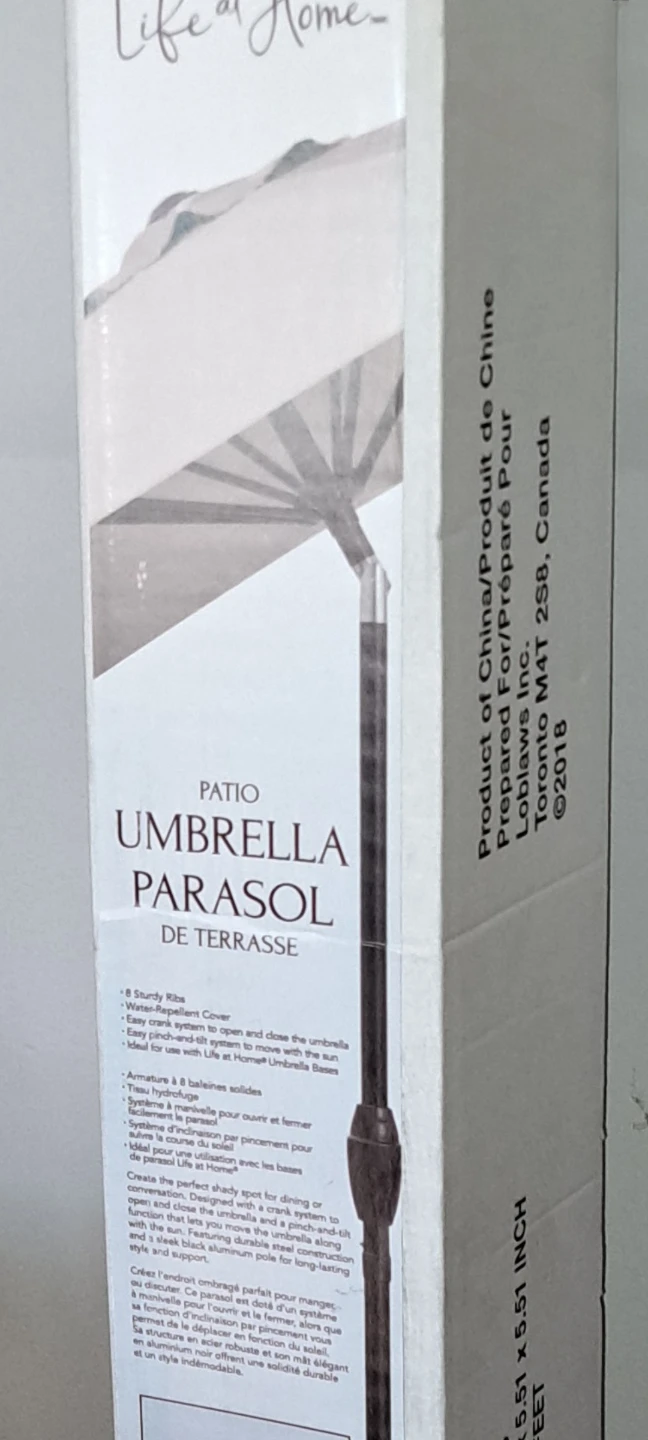 2 NEW in box 9' Patio Umbrella - Grey