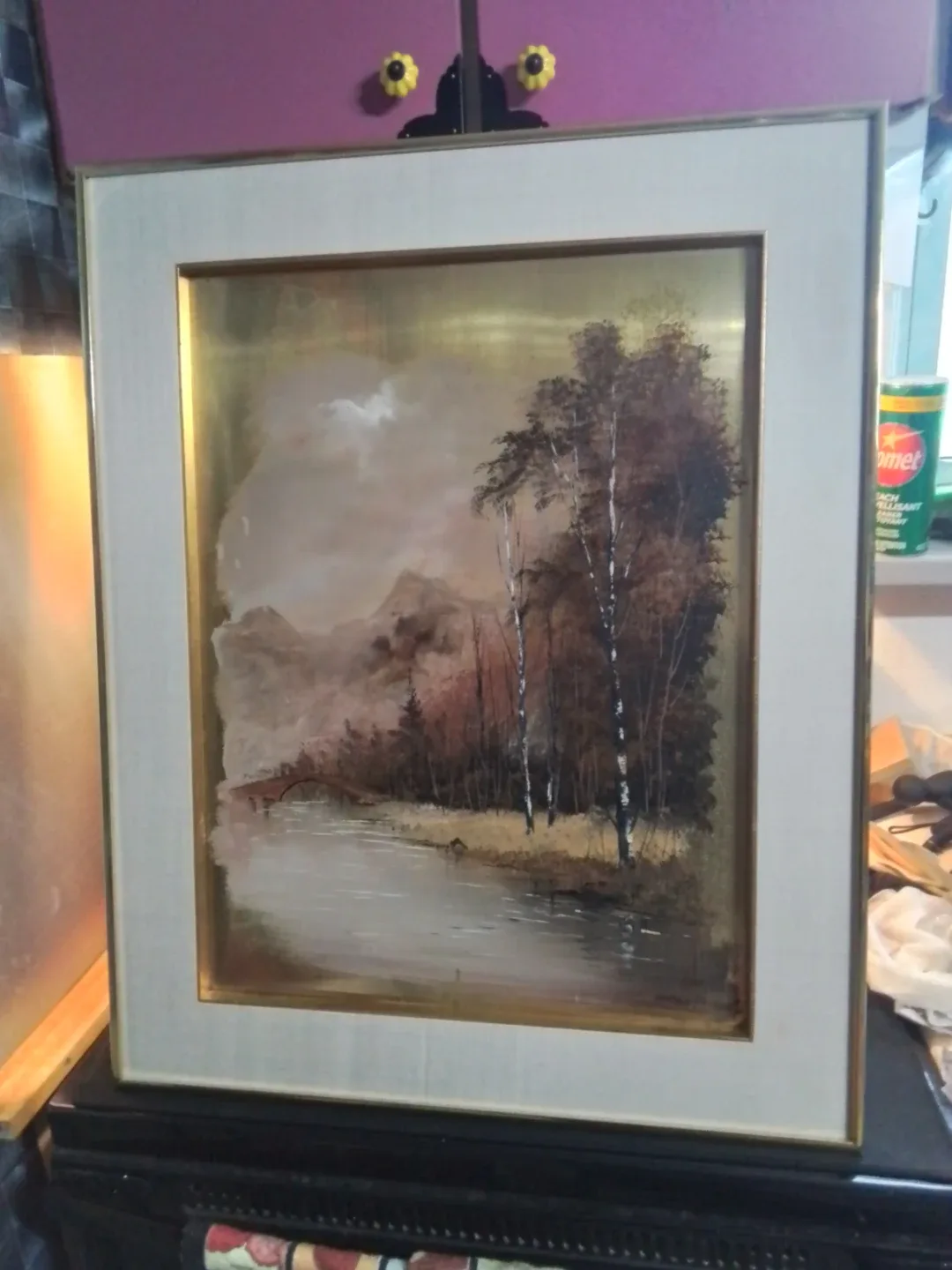 Vintage Original Art - Painting on Brass - Gaston Petridis