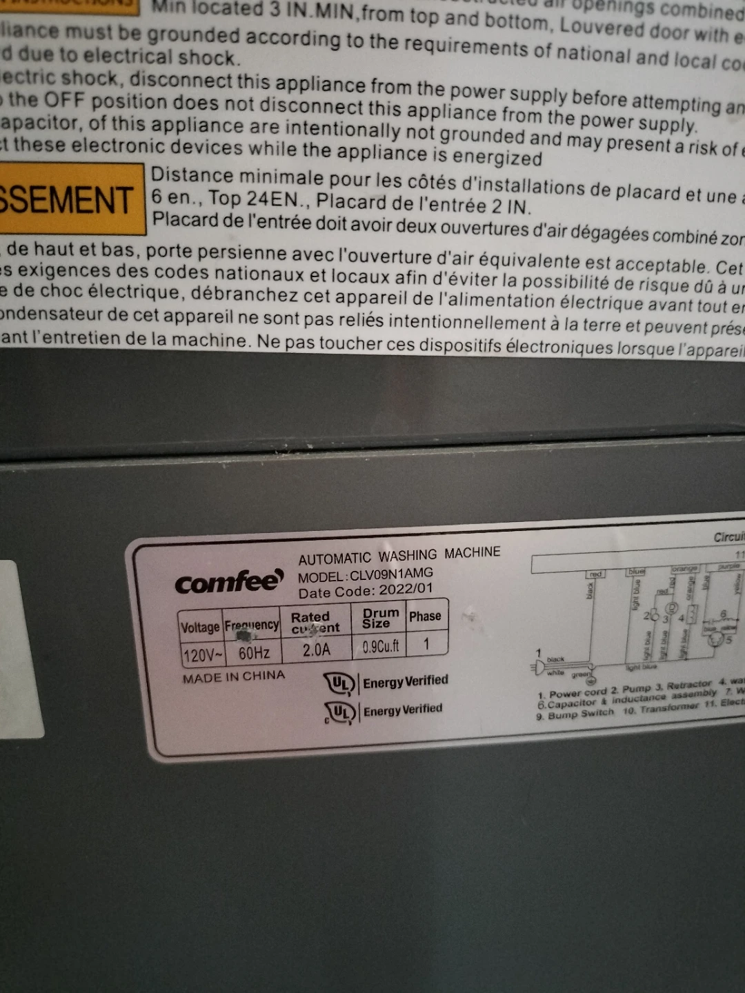 Comfee Automatic Washing Machine CLV09N1AMG - photo 3