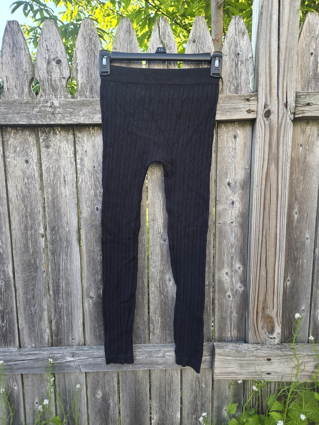 Soho Girl Black Cable Knit Leggings Size S/M - photo 3