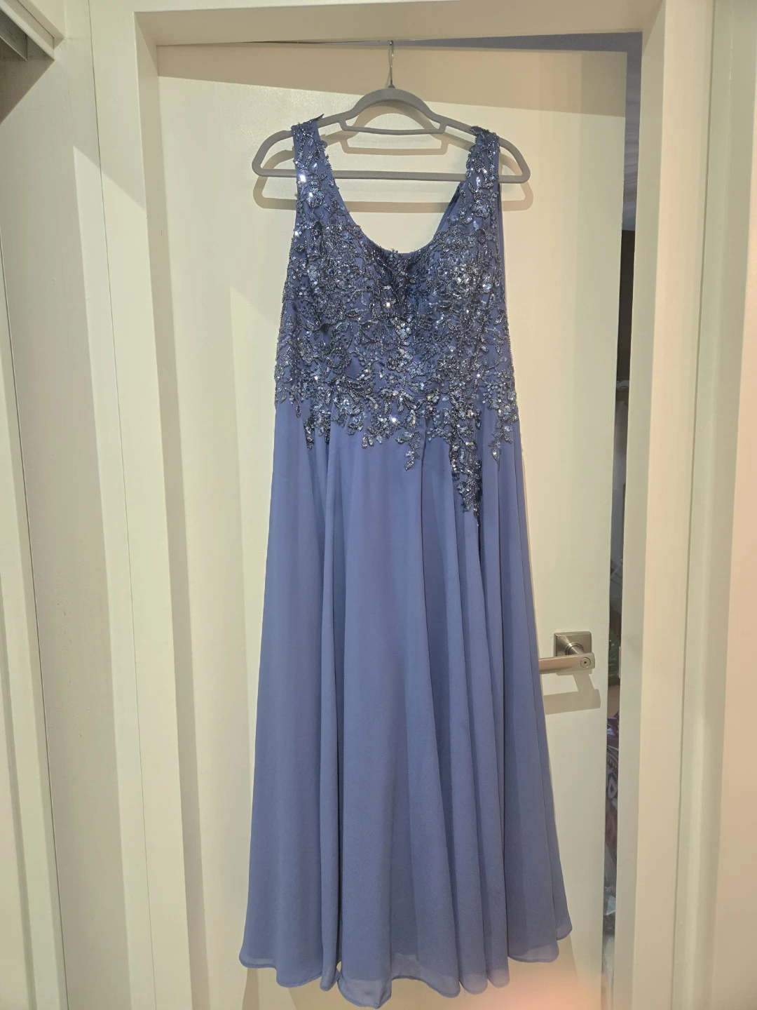 Women's Blue Embellished Formal Dress