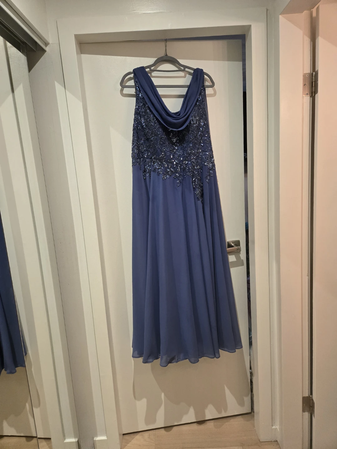 Women's Blue Embellished Formal Dress - photo 3