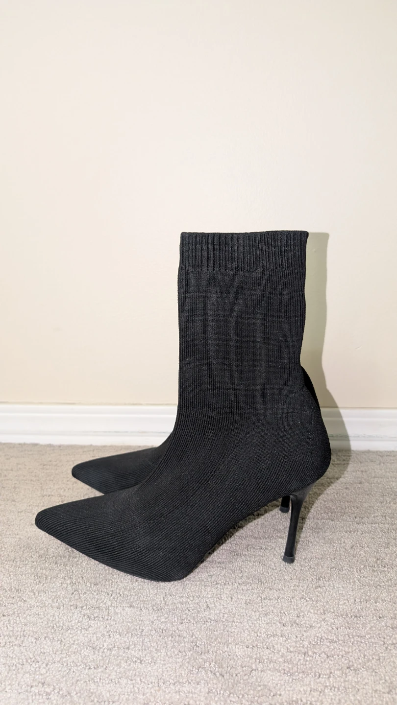 Black Sock Ankle Boots