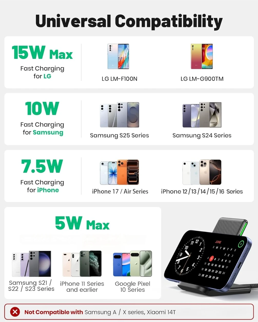 INIU Wireless Charger Stand 15W Max Fast Charging - photo 3