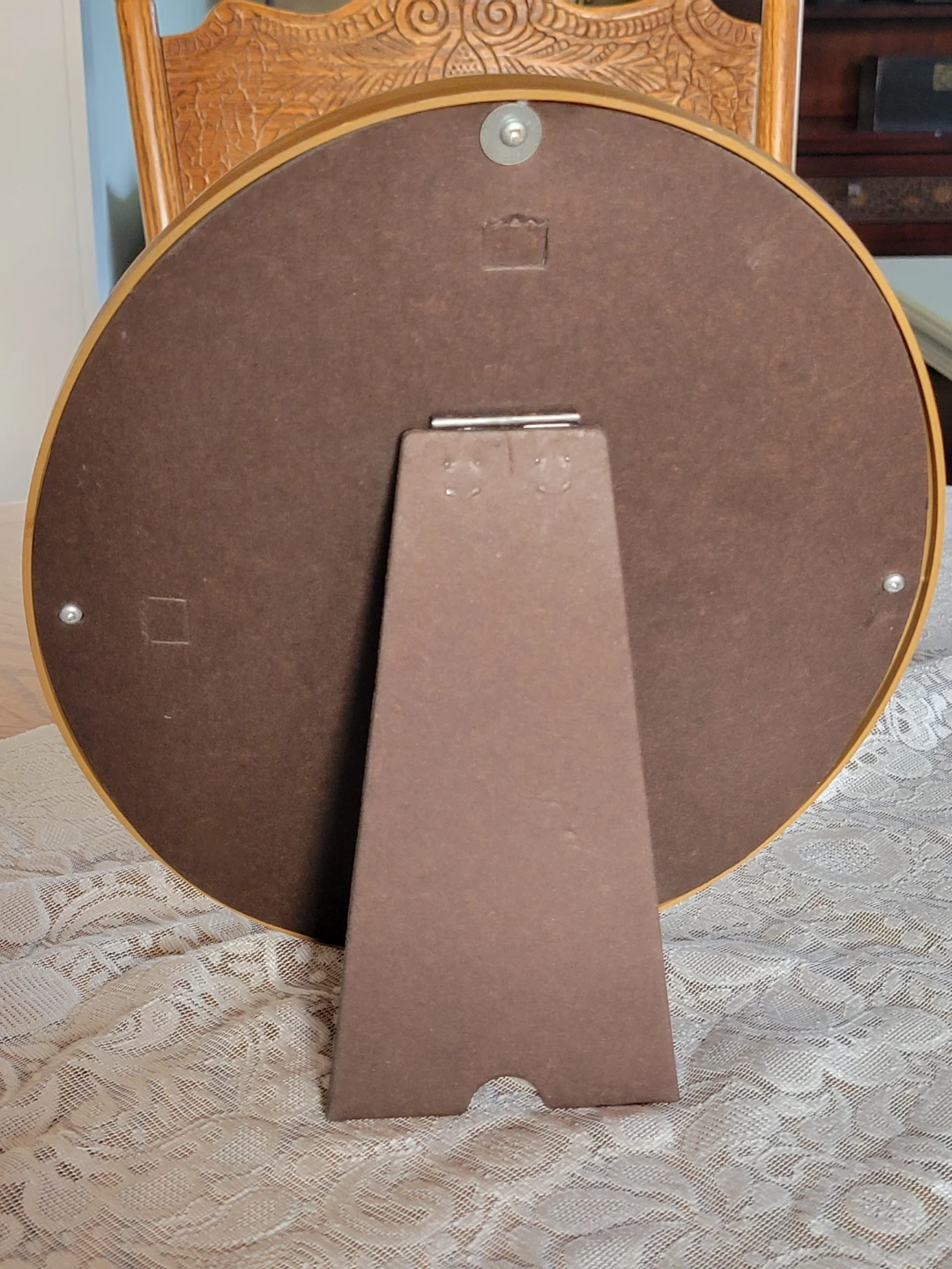 Vintage Oval Picture Frame with Floral Embroidery. Art - photo 4
