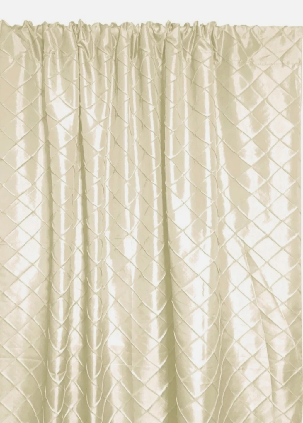 Ivory Diamond Pleated Curtain 4 Panel