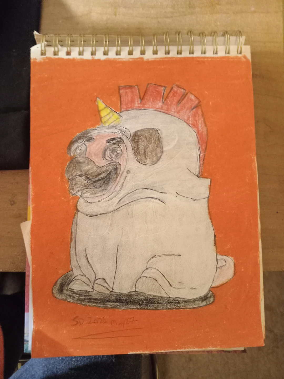 ORANGE BACKGROUND: GREY PUG/BULLDOG - photo 3