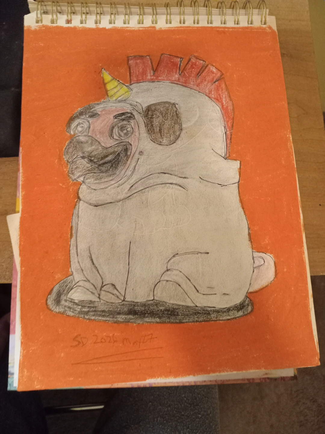 ORANGE BACKGROUND: GREY PUG/BULLDOG - photo 4