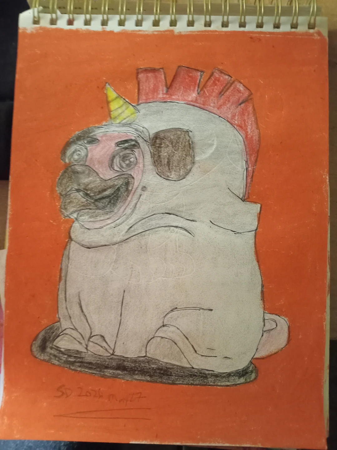 ORANGE BACKGROUND: GREY PUG/BULLDOG - photo 5
