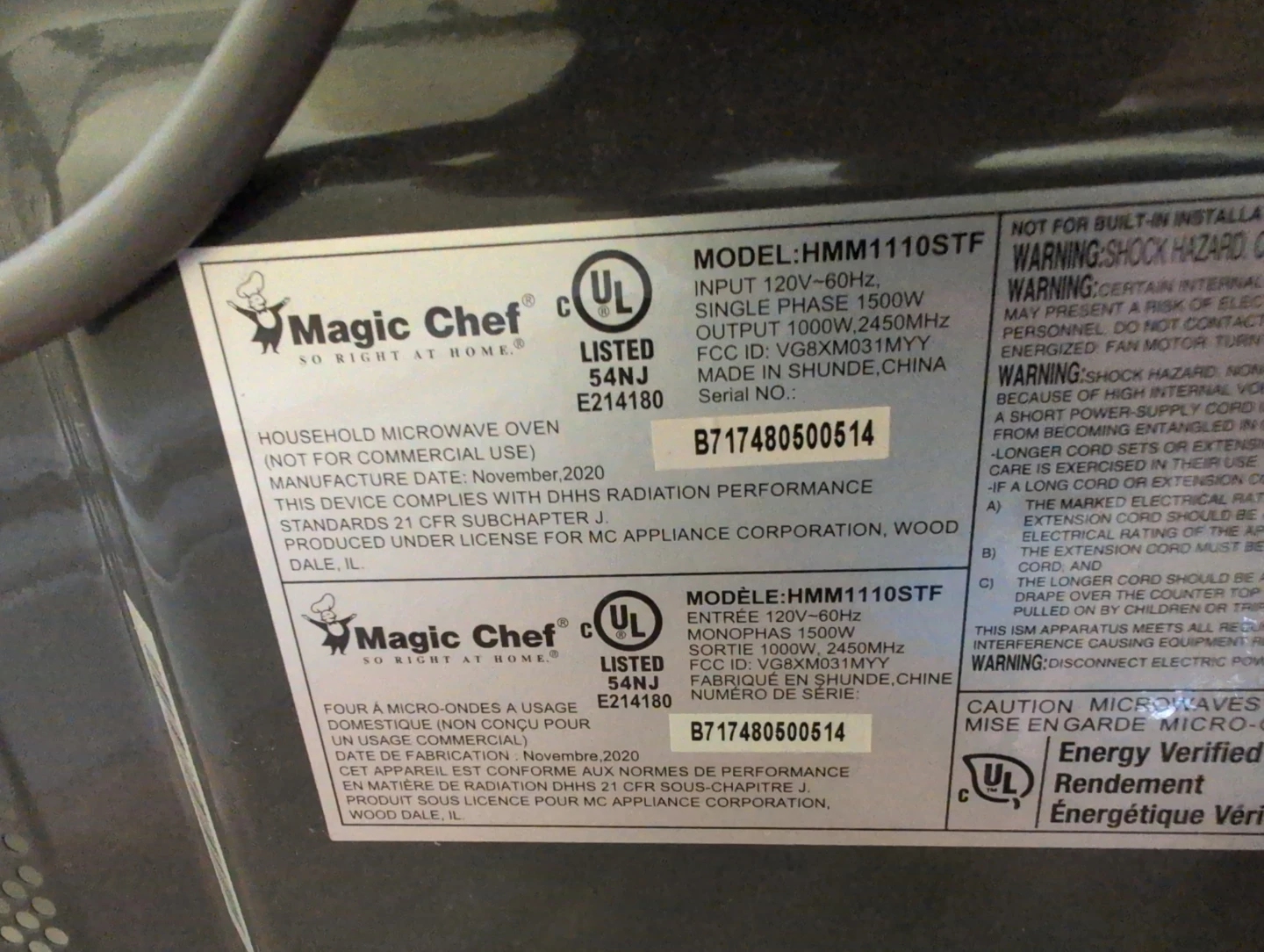 Magic Chef HMM1110STF Microwave Oven - photo 3