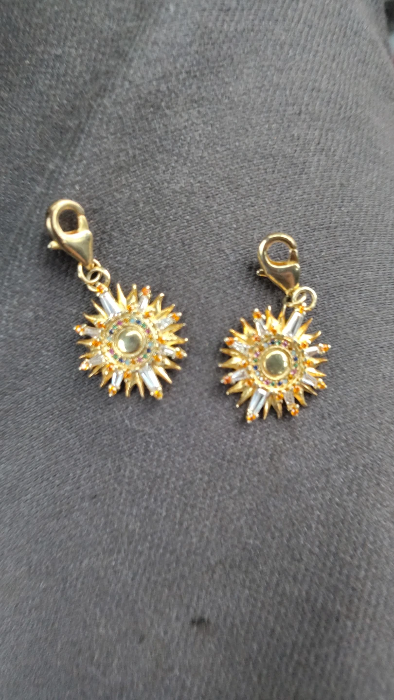 Sunburst Charms with Rhinestones