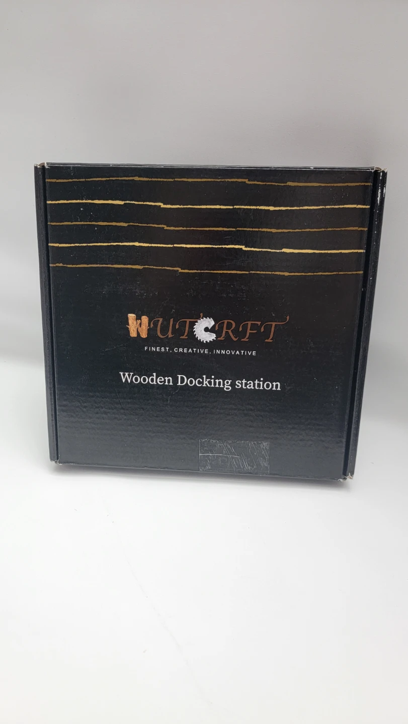 Acacia Wood Phone Docking Station Nightstand Organizer - photo 4