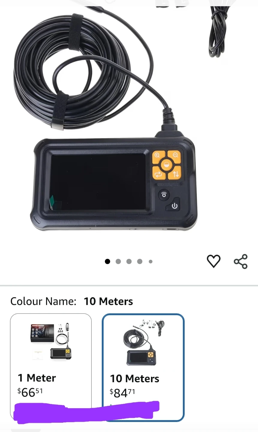 New Industrial Endoscope Double Lens Borescope 8 LED 4.3" Camera