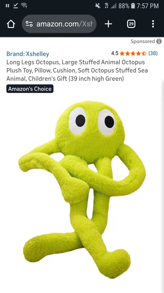 Green Long Legs Octopus Plush Toy (39 inch)