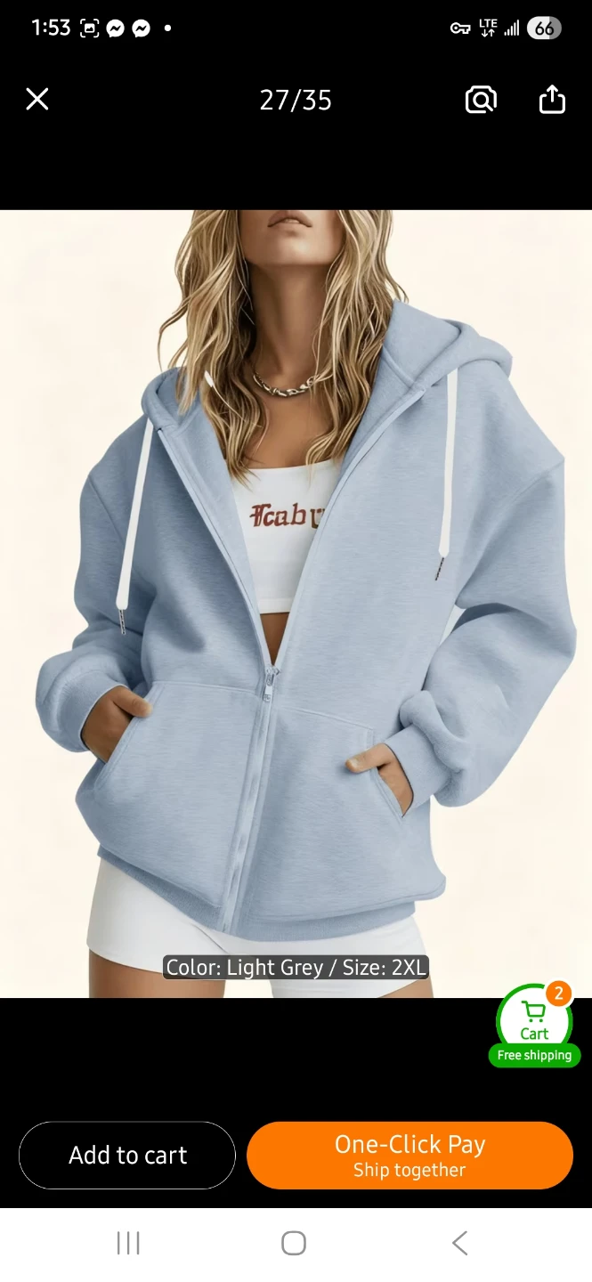 NEW 0XL-2XL Light Grey Minnie Mouse Zip-Up Hoodie 🎀 - photo 2