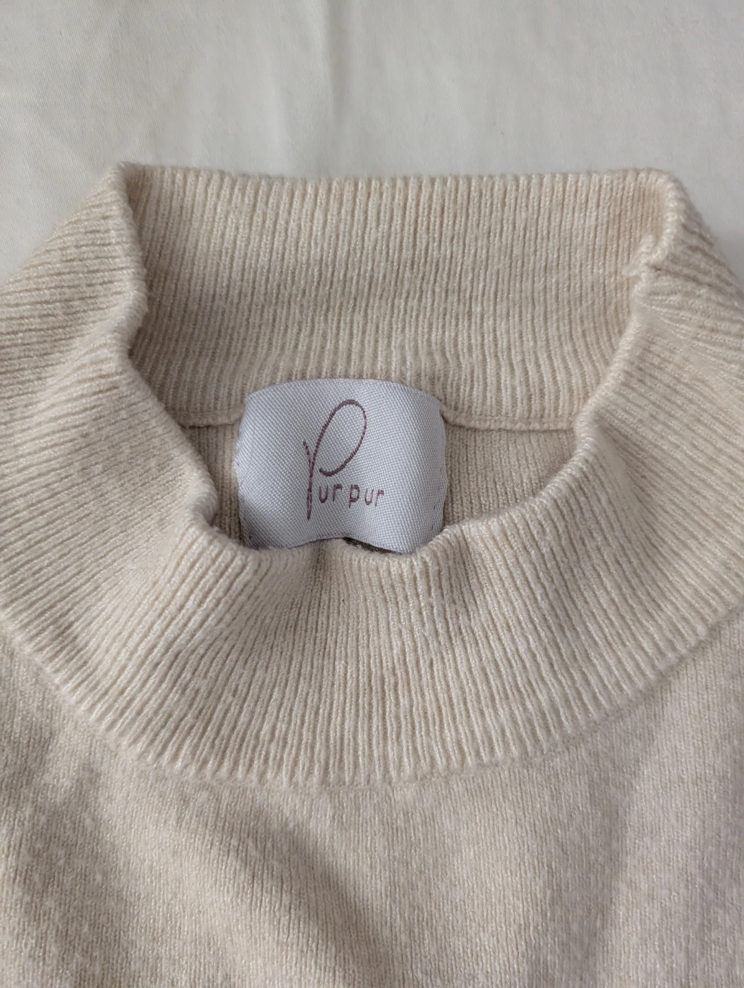 Purpur Sleeveless Mock Crop Top Knit Tank Top Cream - photo 2