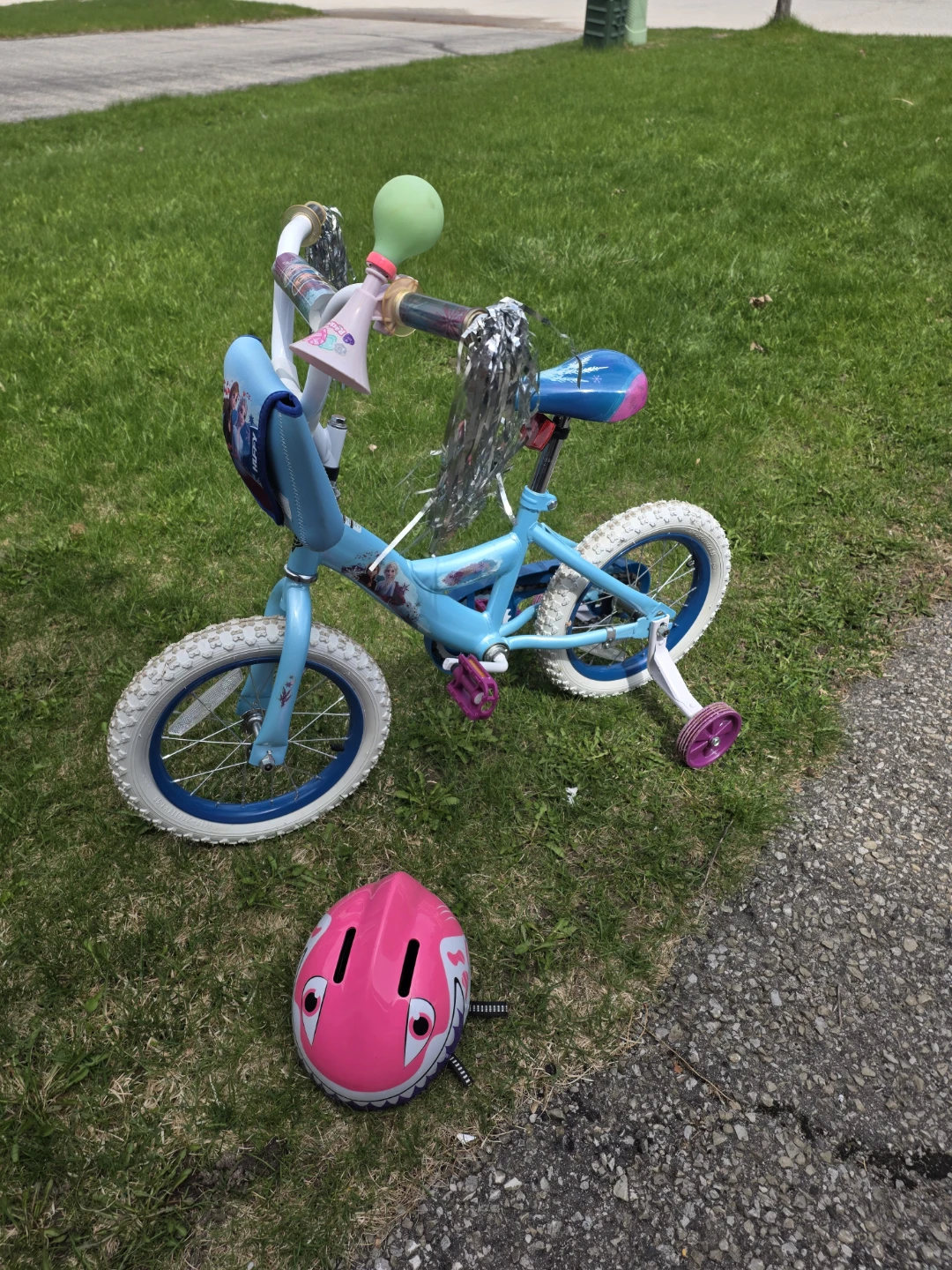 Kids Blue Frozen Bicycle with Training Wheels
