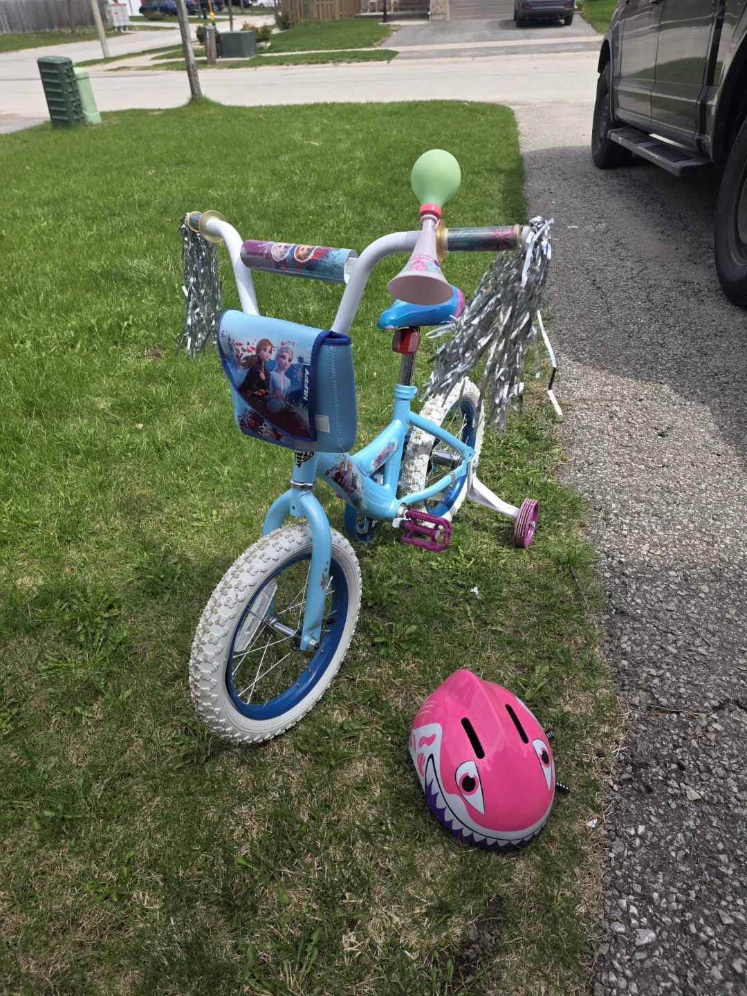 Kids Blue Frozen Bicycle with Training Wheels - photo 2