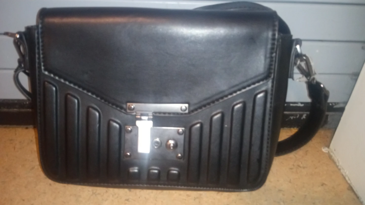 Black Faux Leather Crossbody Bag